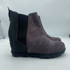 Sorel Joan of Arctic Wedge II Women’s 7 EUR 38 Chelsea Booties Purple Sage Suede